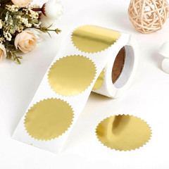 Embossing Stickers 300 Pcs 2 Gold Foil Seals Self-Adhesive Envelope Labels