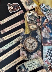 Alice in Wonderland Junk Journal Kit Ephemera Bundle 106 Pc Tags Papers Crafts
