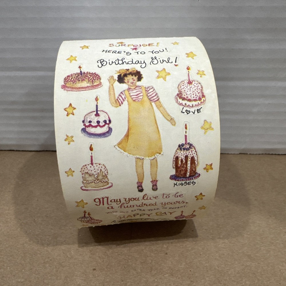 Vintage Susan Branch BIRTHDAY GIRL Full Sticker Roll – Rare Stickers