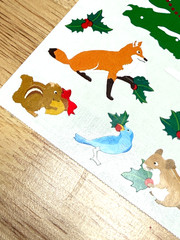 Vintage Mrs Grossman’s Large Christmas Tree Woodland Animals Sticker Sheet