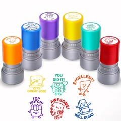 6-Piece Set of Teacher Stamps – Stationery Cute Motivational Scoring for Grad…