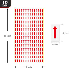 2100 PCS Red Small Arrow Stickers 0.8 × 0.39 Inch Sticker – Waterproof Self-Adhe