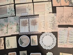 Retro Material Pack 100 Pc Scrapbooking JJ Craft Kit Supplies Plant Handwriting