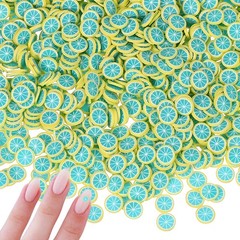 Polymer Clay Slices, 100g Yellow Blue Lemon Slice Fruit Art Slices, Yellow Blue
