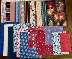 scrapbook paper PATRIOTIC RED, WHITE & BLUE PAPER and STICKERS