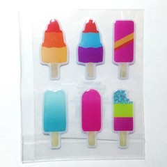 Ice Cream Stickers Set 3 Packs Dimensional Puffy Summer Treats Sweets Kid Craft
