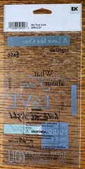 USED Sticko Ek Success Phrase Cafe Clear My True Love Like Our Scrapbook Sticker