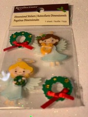 RECOLLECTIONS 3D STICKERS CHRISTMAS HOLIDAY ANGELS RARE STICKERS