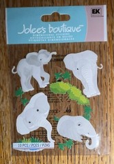 RARE Jolees Elephant Mom, Dad & Baby Zoo Safari Jungle Animal Scrapbook Stickers