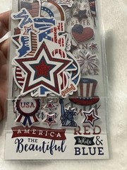 New Recollections 4TH OF JULY PATRIOTIC Scrapbooking Stickers 49 Pc