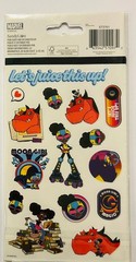 Marvels MOON GIRL AND DEVIL DINOSAUR HOLOGRAPHIC Glossy Stickers Sandylion 4ct