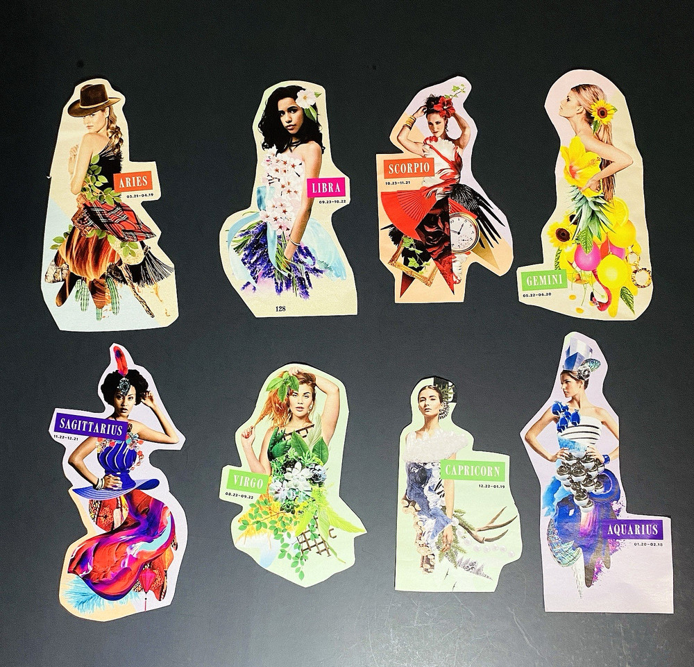 Magazine Clippings Fashion Mag Astrology Models Craft Collage Junk Journal Paper