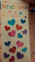 Vintage Mrs Grossmans Stickers Sparkle Jewel Hearts 2 Sheets New In Pack