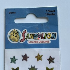 Sandylion Dome Celestial Sun Moon Shooting Star Stars Glittery Gems Stickers