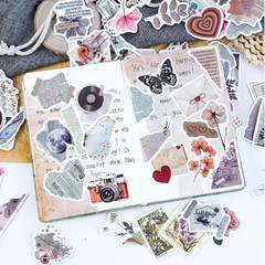 Vintage Natural Stickers-120Pcs Waterproof Scrapbook Aesthetic Sticker, Daily