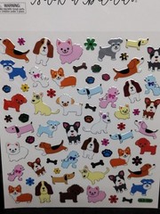 Puppies And Dogs THE PAPER STUDIO STICKERS SILVER OUTLINED MULTICOLOR CATS 68pcs