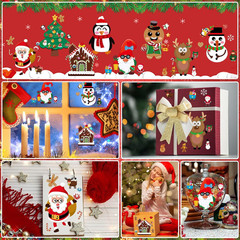 48 Sheets Christmas Stickers for Kids, Make a Face Stickers for Christmas Party