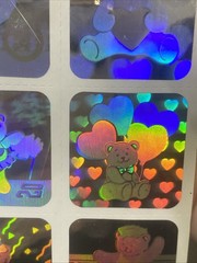 VINTAGE 80’S SANDYLION HOLOGRAPHIC TEDDDY BEAR STICKER SHEET