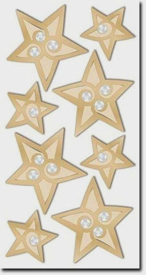 Stars Gold Clear Rhinestone Crystal MVP Student Dancer Actor Sandylion Stickers