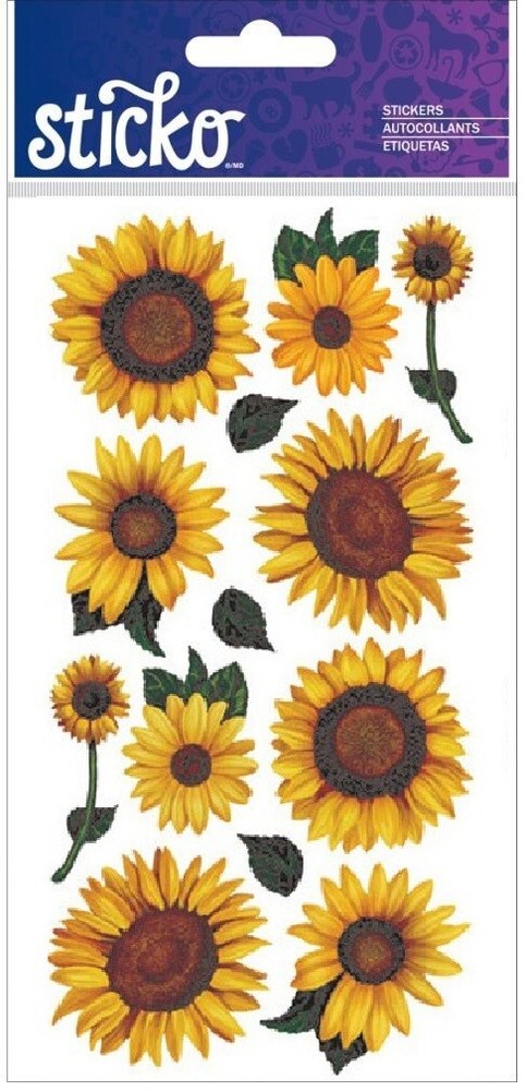 Sunflowers Vellum scrapbook stickers Sticko VM76
