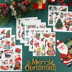 Honoson 19 Sheets Christmas Rub on Transfers for 5.91 x inches, Retro
