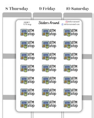 ATM Stop Script Planner Sticker, Cash withdrawal , Finance, Calendar Sticker