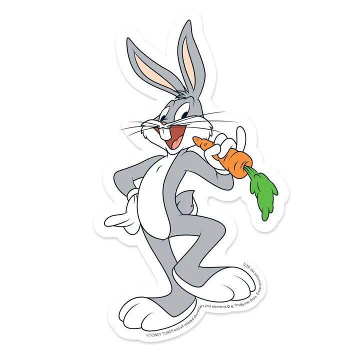 Looney Tunes Bugs Bunny Carrot Vinyl Sticker
