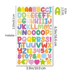 60 Sheets Letter Stickers, 5400 Pieces Alphabet Stickers0.5in Multiple Colors