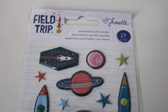 American Craft Shimelle Field Trip Embossed Puffy Stickers 17PK Scrapbooking Art