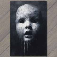 STICKER Haunted Mask Face Dripping Paint Horror Dark Gothic
