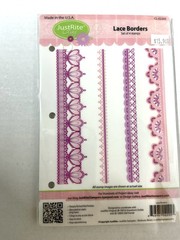 JustRite Rubber Cling Stamp Set LACE BORDERS – new