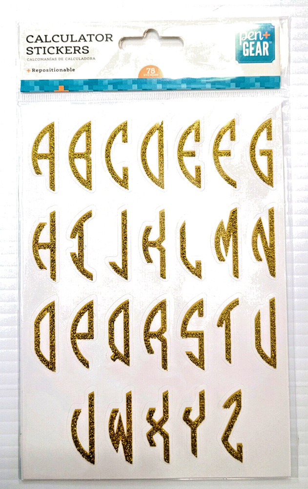 Alphabet Stickers Gold Glitter 3 Sheets A-Z Pen+Gear