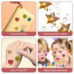 Teacher Reward Sticker Dispenser with 1520 Gold Star, Heart & Smiley Stickers