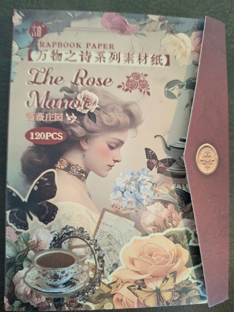 120 Sheets Vintage Material Scrapbooking Paper Pack The Rose Manor 5 1/2X 3 3/4