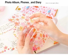 3D Gilded Sakura Cherry Blossom Japanese Cherry Epoxy Scrapbooking Stickers DIY