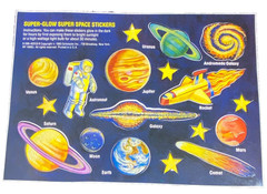 Scholastic Super Glow in the dark Space stickers sheet vintage 1985 Moon Comet