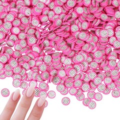Polymer Clay Slices, 100g Dragon Fruit Slice Fruit Art Slices, Pink White