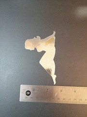 Vintage Stickers MUD FLAP GIRL Glossy Foil Vending Sticker VTG PVI Silver 01