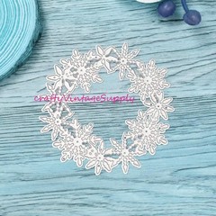 Snowflakes christmas wreath metal craft stencil die cut hair bowknot bow paper