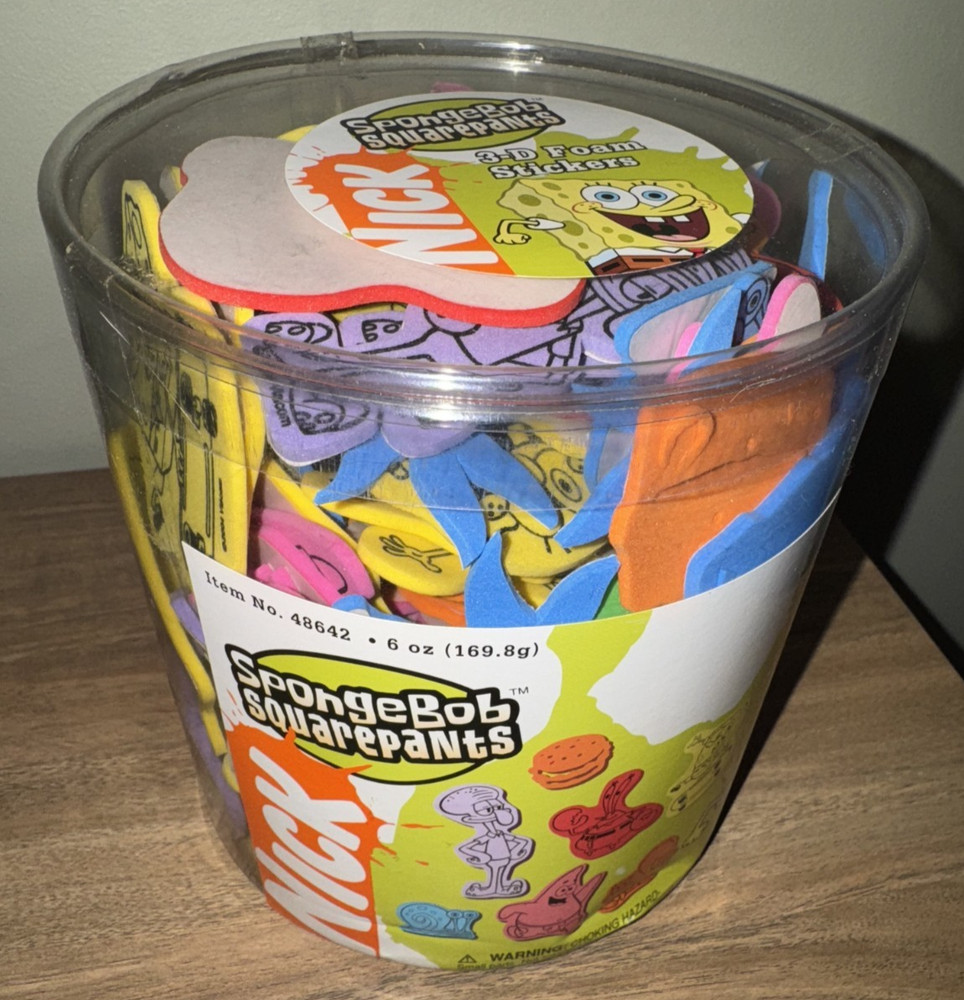 Vintage Tub SpongeBob Squarepants 2004 Nickelodeon 3D Foam Stickers NEW RARE!