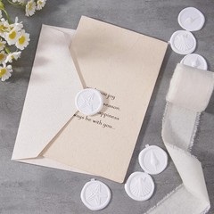 White Wax Seal Stickers – 60 Pcs Embossed Starfish Conch and Seashell -Adhesi…
