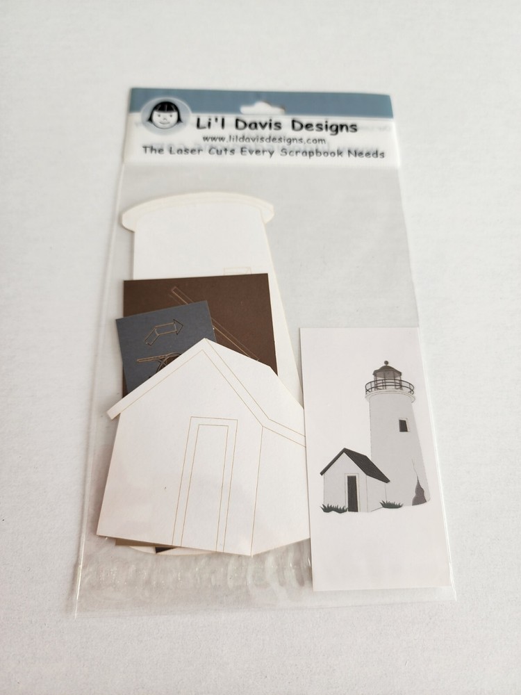 Li’l Davis Designs – Lighthouse Beach Travel Die Cut Scrapbook New Vintage #23