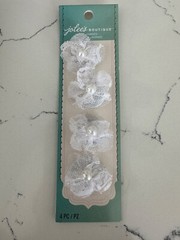 Jolee’s Boutique Embellishments Pk of 4 Lace Mini Flowers Scrapbooking Crafts