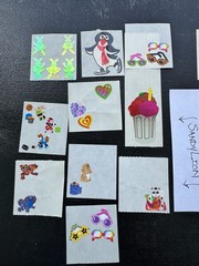 80s Sticker Lot Original Back SandyLion Hambly Foil Dragon Hallmark Russ Puffy