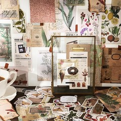 260 Pieces Vintage Scrapbook Supplies Pack Vintage Ephemera Bundle Junk Journal