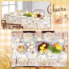 Layhit 202 Pcs Fall Wildflower Party Decoration Supplies Brown Floral Paper P…