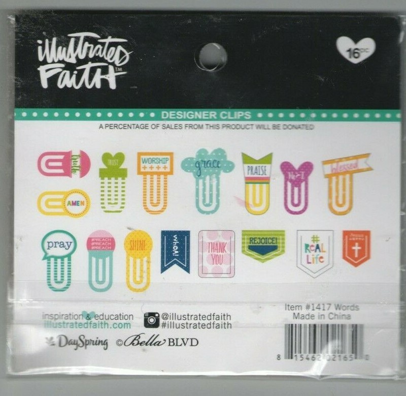 Illustrated Faith Designer Clips~6 varieties~U PICK~So Nice! Quick Ship!