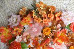 APRICOT ORANGE Tones – 65+ Flower Petals Mix 1-7cm Njoyfull Crafts WMF B