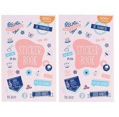 2 PACK LOT Pen+Gear Paper Sticker Book Pink Blue 15 Sheets 600+Stickers READ