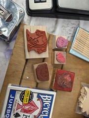 Mixed Scrapbooking Junk Journal Shadow Box Lot 4- Cardstock, Stamps, Mixed Media